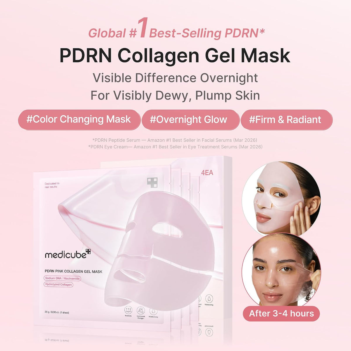 Medicube PDRN Pink Collagen Gel Mask — 4 Masks Per Pack